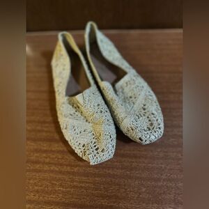 Gold lace Toms Shoes